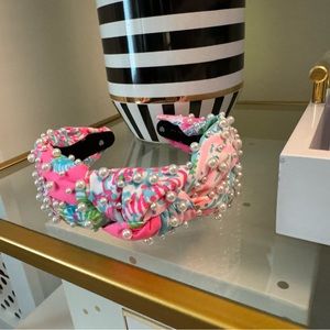 Lele Sadoughi x Lilly Pulitzer Headband Pearl BNWOT 🎀🩷🎀 Rare HTF